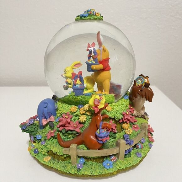 Disney Store Winnie the Pooh Musical Snow Globe Egg Hunt Easter Parade - Picture 4 of 12